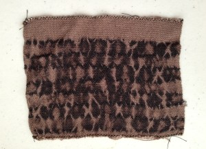 Bleached Shibori Sample with pattern threads removed.