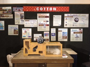 Cotton Booth with small cotton gin, was next to our booth at the rodeo