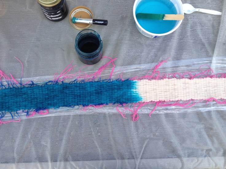 Dyeing Handwoven Shibori