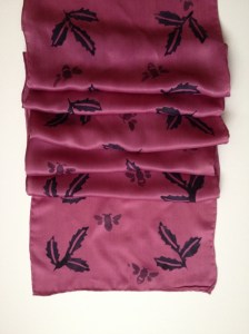 Stamped  natural dye extract scarf