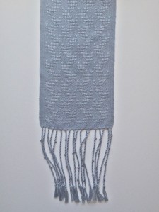 Silver grey huck scarf